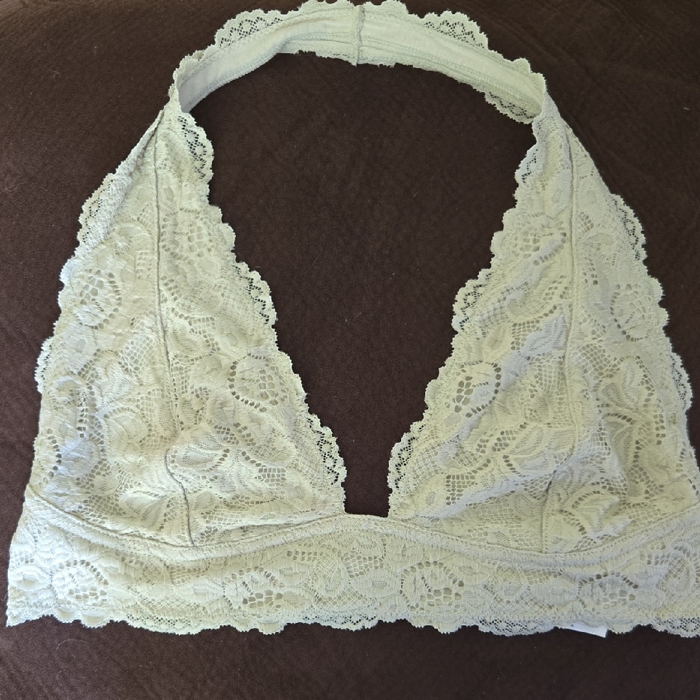 Lace Halter Bralette - Mint Green